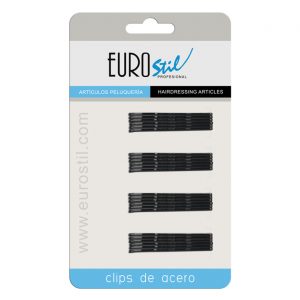 Tarjeta 24 clips Eurostil negro 50 mm