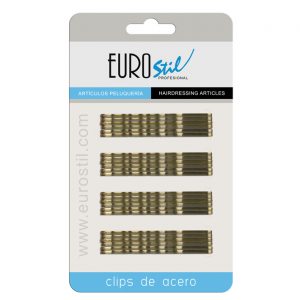 Tarjeta 24 clips Eurostil bronce 70 mm