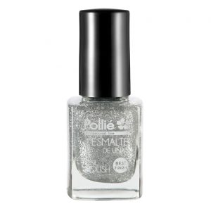 Esmalte de uñas plateado con purpurina 12 ml