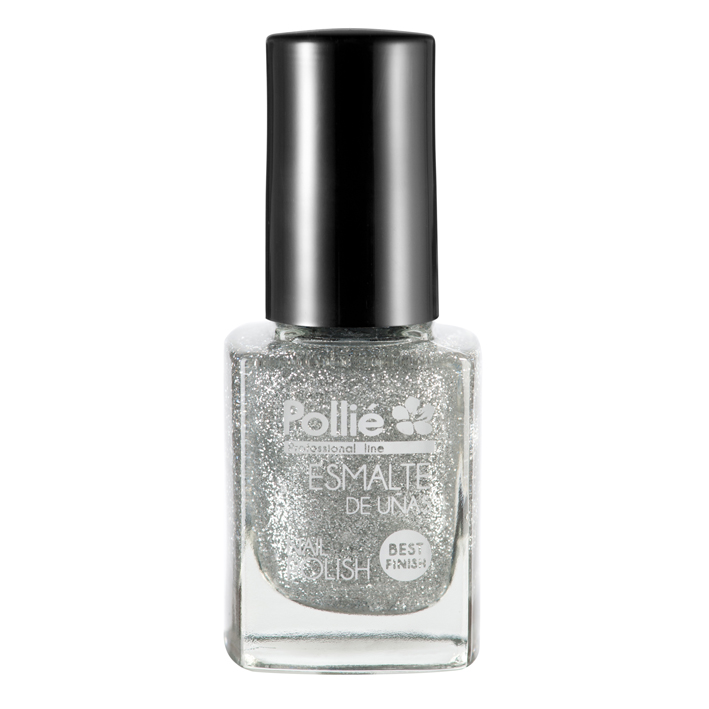 Esmalte de uñas plateado con purpurina 12 ml
