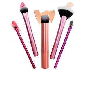Artist essentials lote 5 pz : brocha smudge liner + brocha expert edge large brush + brocha spotlight fan brush + brocha lip smudge brush + brocha soft accent brush