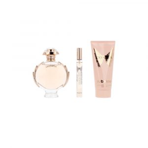 Olympéa estuche 3 pz : eau de parfum vaporizador 80 ml + loción corporal 100 ml + eau de parfum vaporizador 10 ml